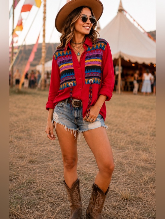 Wrangler Tops - Vintage Wrangler Frontier Series Aztec Western Buttondown Shirt XS Rodeo Cowgirl